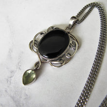 Load image into Gallery viewer, Vintage Whitby Jet Sterling Silver Pendant Necklace. - MercyMadge
