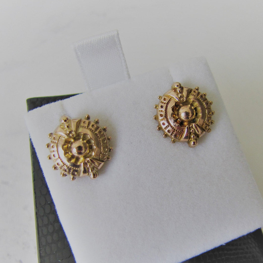 Victorian 9ct Gold Target Earrings. - MercyMadge