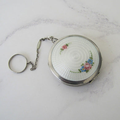 antique silver locket compact