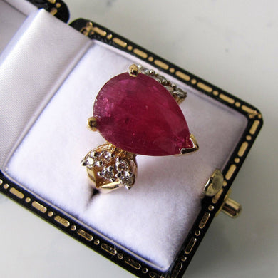 14ct Gold Ruby & Diamond Ring - MercyMadge