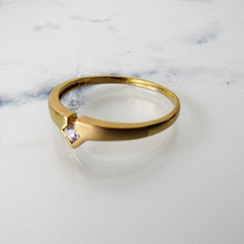 Load image into Gallery viewer, Mens 9ct Gold CZ Wishbone Ring. - MercyMadge
