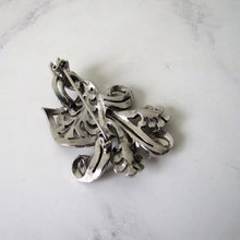 Load image into Gallery viewer, 1930s Sterling Silver And Marcasite Brooch, Large Flower Spray Brooch. - MercyMadge
