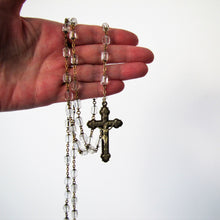 Load image into Gallery viewer, Antique Sterling Silver Czech Crystal Rosary - MercyMadge
