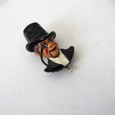 1930s Novelty Brooch, Rare Coro Fur Clip, Charlie McCarthy Mechanical Pin. - MercyMadge