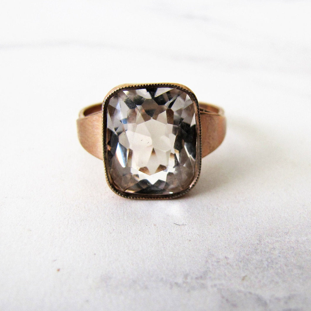 Gents 1940's Rose Gold & Spinel Russian Ring. - MercyMadge