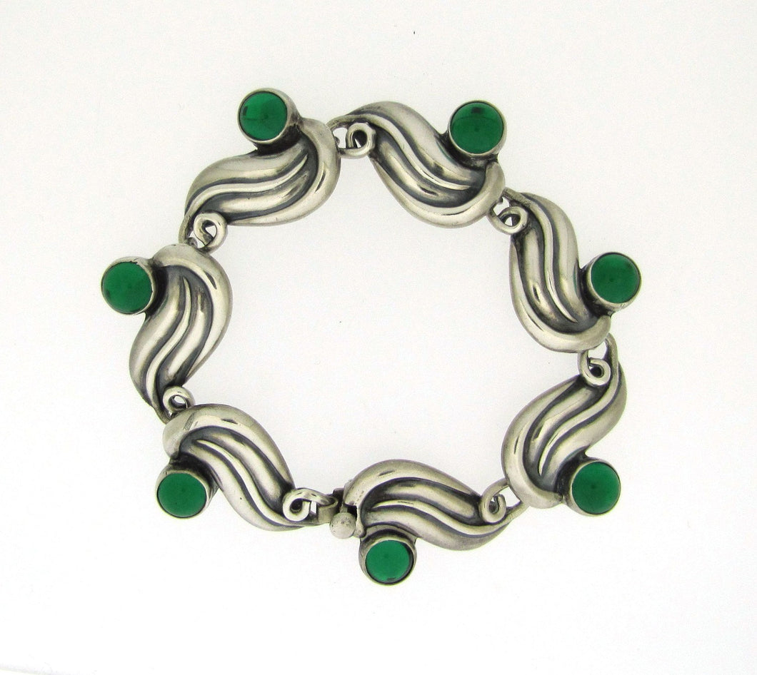1950's Modernist Silver Bracelet, Gerardo Lopez, Taxco, Mexico. - MercyMadge
