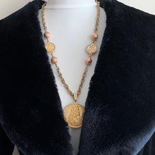 Load image into Gallery viewer, Vintage 1960s Miriam Haskell Gold Coin Pendant Necklace, Emperor Wilhelm &amp; Maria Theresa Thaler Coins
