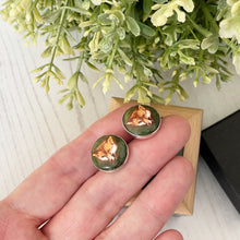 Load image into Gallery viewer, Vintage Sterling Silver &amp; Hand Painted Enamel Fox Head Cufflinks. Equestrian Fox Hunting Jewellery. Vintage Jewellery Gift
