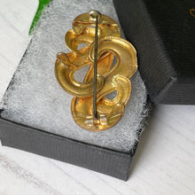 Load image into Gallery viewer, Antique Pinchbeck Gold &amp; Ruby Paste Pendant Brooch. Georgian/Victorian Etruscan Revival Pendant. Gordian Knot/Ouroboros Eternity Brooch
