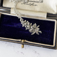 Cargar imagen en el visor de la galería, Vintage James Avery Silver Pendant Necklace. Retired JA Pendant/Charm, Bunch Of Bluebonnet Flowers. Texas State Flower Sterling Pendant
