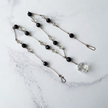 画像をギャラリービューアに読み込む, Antique Art Deco Glass Bead &amp; Gold Chain Necklace. 1920s Pendant Drop Lavalier Necklace. Rolled Gold Fill Beaded Lariat Necklace
