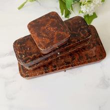 Load image into Gallery viewer, Four Retailers Antique Jewellery Boxes. British Victorian/Edwardian Tortoiseshell Leather Boxes. Antique Bracelet/Watch/Pendant/Necklace Box

