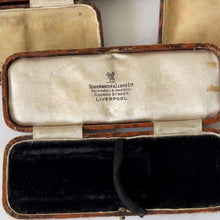 Load image into Gallery viewer, Four Retailers Antique Jewellery Boxes. British Victorian/Edwardian Tortoiseshell Leather Boxes. Antique Bracelet/Watch/Pendant/Necklace Box
