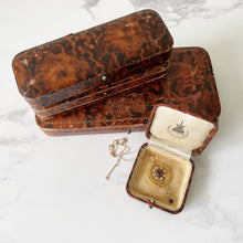 Load image into Gallery viewer, Four Retailers Antique Jewellery Boxes. British Victorian/Edwardian Tortoiseshell Leather Boxes. Antique Bracelet/Watch/Pendant/Necklace Box
