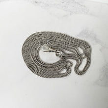 Cargar imagen en el visor de la galería, Antique Victorian Silver Guard Chain. Sterling Silver 60&quot; Long Curb Chain &amp; Large Dog Clip. Heavy Long Chain, Muff Chain, Sautoir Necklace
