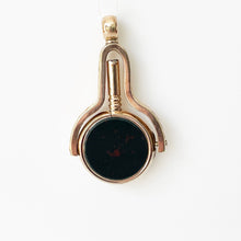 画像をギャラリービューアに読み込む, Antique 9ct Gold Victorian Spinner Watch Key Fob. Large 9ct Rose Gold Key Pendant. Scottish White Chalcedony &amp; Bloodstone Pocket Watch Fob
