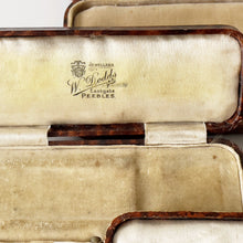 Load image into Gallery viewer, Four Retailers Antique Jewellery Boxes. British Victorian/Edwardian Tortoiseshell Leather Boxes. Antique Bracelet/Watch/Pendant/Necklace Box
