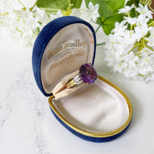 Cargar imagen en el visor de la galería, Vintage 1970s 18ct Gold Alexandrite &amp; Diamond Ring. Huge 12 Carat Alexandrite Solitaire Ring. 1970s Purple Sapphire Cocktail Ring.
