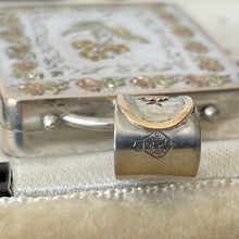 Cargar imagen en el visor de la galería, Antique Victorian Sterling Silver &amp; Gold Aesthetic Locket. Large Book Style Locket With Tintype Photo, British Registry Lozenge Mark, 1881
