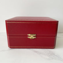 Load image into Gallery viewer, Genuine Vintage Cartier Wristwatch Box. Red Cowhide Leather Cartier Jewelry Box, Registered Design COWA0049 Cartier Large Watch/Bracelet Box
