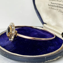 Load image into Gallery viewer, Antique Scottish Gold, Citrine &amp; Pearl Bracelet Cuff. 9ct Gold Victorian Cairngorm Gemstone Bangle. Etruscan Revival Cuff Bracelet.
