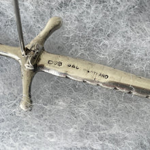 画像をギャラリービューアに読み込む, Vintage Scottish Silver Sword Kilt Pin. Celtic Knot Work Broadsword Brooch Pin, Chester 1957. Scottish Plaid/Tartan Pin, Formal Kilt Pin

