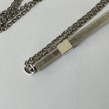 Load image into Gallery viewer, Vintage Sterling Silver Swizzle Stick Pendant Necklace. Art Deco Style Bubble Breaker/Cocktail Stirrer. English Silver Wine Accessory

