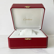 Load image into Gallery viewer, Genuine Vintage Cartier Wristwatch Box. Red Cowhide Leather Cartier Jewelry Box, Registered Design COWA0049 Cartier Large Watch/Bracelet Box
