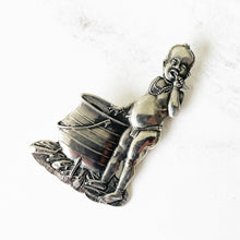Load image into Gallery viewer, Rare African Silver ‘Lo Umfaan’ Brooch, Candida Signed Joe Calafato, SA. Vintage 1950s African Boy &amp; Stew Pot Sterling Figural Brooch.
