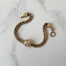 Load image into Gallery viewer, Antique Victorian Gold Gilt Bracelet. Albertina Watch Chain Bracelet. Gold &amp; Silver Victorian Etruscan Bracelet
