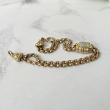Load image into Gallery viewer, Antique Victorian Gold Gilt Bracelet. Albertina Watch Chain Bracelet. Gold &amp; Silver Victorian Etruscan Bracelet
