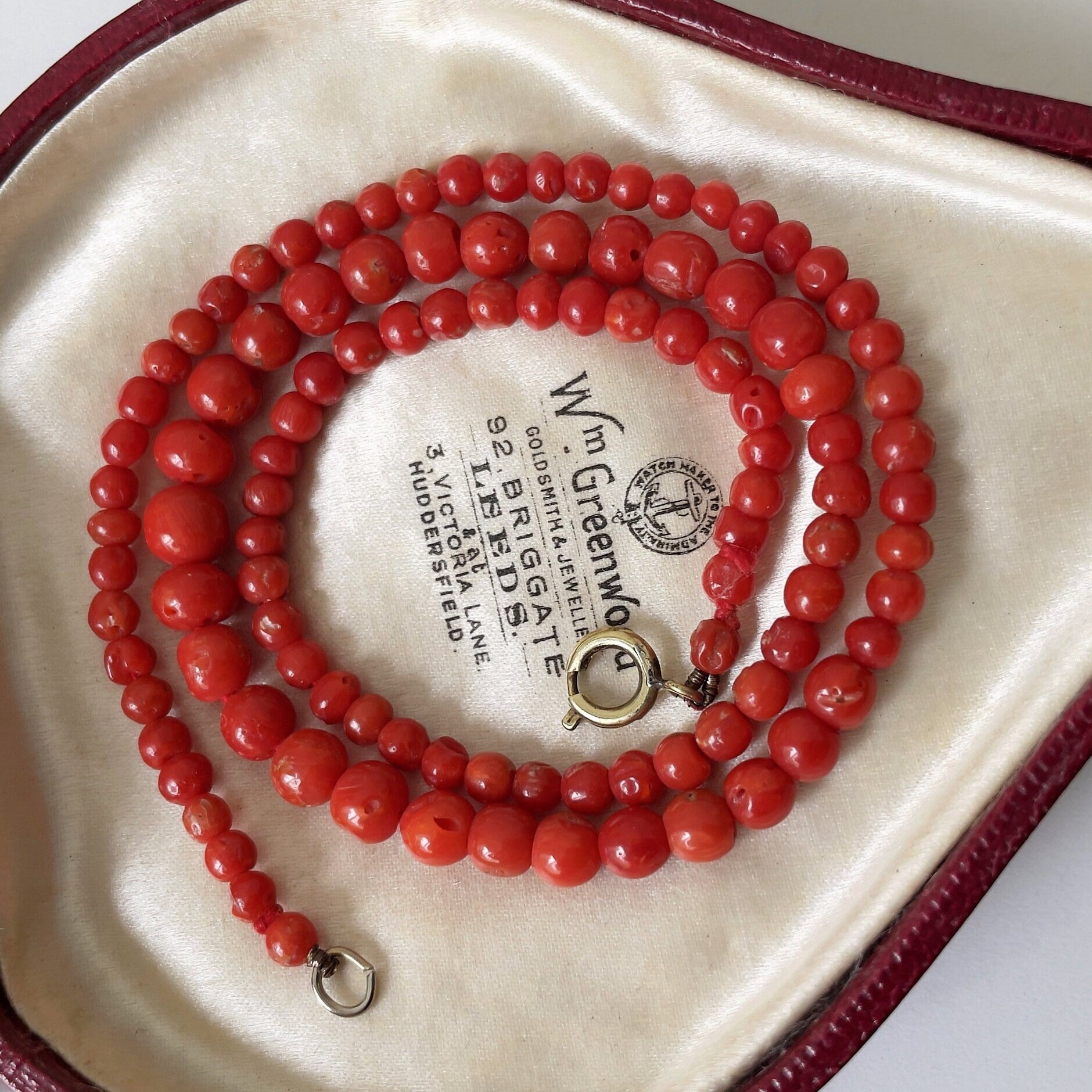 Vintage shops Red Coral Beaded Necklace