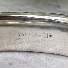 Load image into Gallery viewer, Vintage Victorian Revival Sterling Silver Hinged Bangle. Engraved Pansy English Silver Bracelet Cuff, Birmingham 1971
