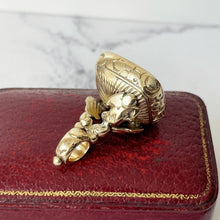 Load image into Gallery viewer, Georgian 15ct Gold Seal Fob - Fairness Wins. Carved Moonstone Latin Intaglio Fob Seal. Armorial Crest/Coat Of Arms Wax Seal Fob, Circa 1760
