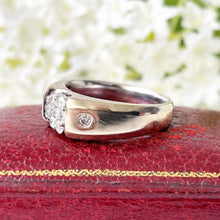 Lade das Bild in den Galerie-Viewer, Mens Vintage 14ct White Gold &amp; Diamond Ring. Diamond Flower Statement Ring. Diamond Band Ring With Certificate. Size US 10.25/UK U/ EU 62.5
