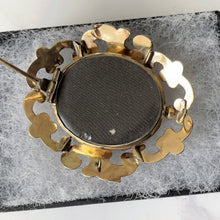 Load image into Gallery viewer, Antique Georgian 9ct Gold Mourning Brooch With Hair Compartment. 2 Sided Locket Brooch, Hair Curl &amp; Weave. Georgian Mourning Jewellery
