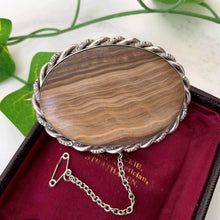 Lade das Bild in den Galerie-Viewer, Antique Victorian Massive Scottish Hardstone Agate Sterling Silver Brooch. Sash/Tartan Shoulder Brooch. Antique Scottish Pebble Jewellery
