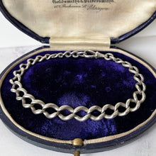 Lade das Bild in den Galerie-Viewer, Antique Victorian Silver Albert Chain Bracelet. English Silver Pocket Watch Curb Chain Bracelet, Dog Clip. Victorian Albertina Bracelet.
