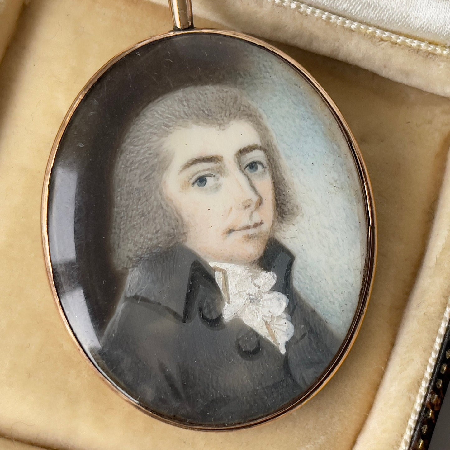 Antique Georgian 18ct Gold Portrait Miniature Locket. Large Oval Monogram Locket With Hair Compartment. Love Token/Sentimental Jewelry