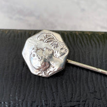 Carica l&#39;immagine nel visualizzatore di Gallery, Art Nouveau Sterling Silver Stick Pin In Antique Box. Antique Silver Lapel/Tie/Cravat/Stock Formal Pin. Antique Art Nouveau Jewelry.
