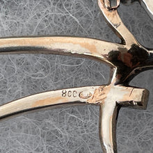 Cargar imagen en el visor de la galería, Antique Art Deco Silver Bird Brooch. Austro-Hungarian 800 Silver Dove Brooch. 1920&#39;s Stylised Silver &amp; Marcasite Figural Lapel Pin, Austria
