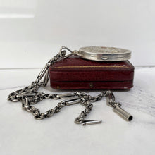 画像をギャラリービューアに読み込む, Antique Silver Locket Necklace. Victorian Oversized Locket With Photos &amp; Book Chain. Rose, Yellow Gold Aesthetic Engraved Floral Locket
