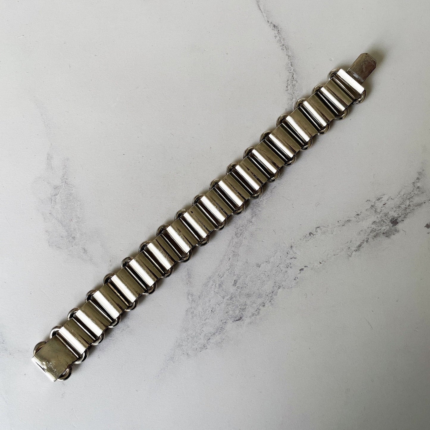 Antique Victorian Sterling Silver Book Chain Bracelet. Victorian Aesthetic Engraved Wide  Bookchain Bracelet. Floral Engraved Belt Bracelet