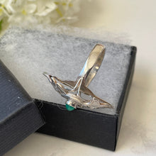 画像をギャラリービューアに読み込む, Antique Chinese Engraved Sterling Silver Double Fish Ring. Art Deco Paste Diamond &amp; Jade Marquise Ring. Optical Illusion Good Luck Amulet
