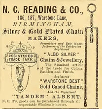 Load image into Gallery viewer, Victorian Gold Plated Pocket Watch Chain &amp; Horseshoe Fob. Antique ALBO Albert Watch Chain. Curb Chain Bracelet, T-Bar, Dog Clip, Fob.
