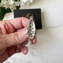 Load image into Gallery viewer, Antique Edwardian Silver &amp; Paste Diamond Brooch. Sterling Silver Calla Lily Brooch, Hallmarked 1901. Victorian Boutonniere/Cravat/Stock Pin
