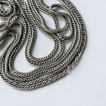 Load image into Gallery viewer, Antique Victorian Sterling Silver Guard Chain With Dog-Clip. Long 58&quot;/146cm Sautoir Chaine Necklace. Victorian Muff/Pocket Watch Chain
