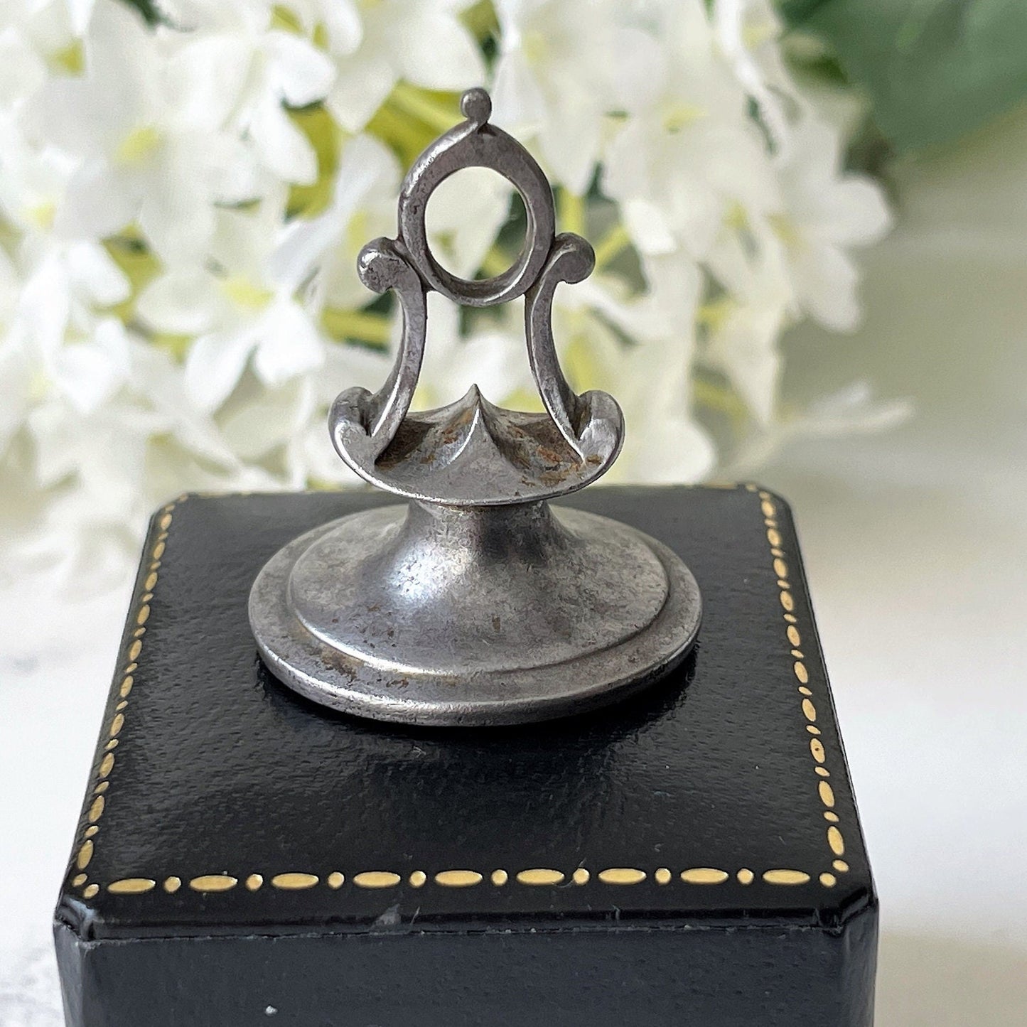 Georgian Steel Seal Fob With Fox Intaglio. Antique Armorial Coat Of Arms Carved Seal Fob Pendant. Georgian Heraldic Family Crest Wax Seal