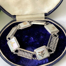 Load image into Gallery viewer, Vintage Sterling Silver &amp; Pearl Good Fortune Bracelet. Chinese Export Silver Abacus Money Bracelet. Oriental Good Luck Bracelet, Hong Kong
