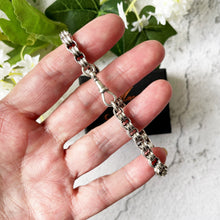 Load image into Gallery viewer, Antique Victorian Silver Watch Chain Bracelet.  Sterling Silver Fancy Belcher Chain Bracelet With Dog Clip. Antique Victorian Jewelry
